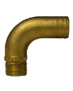GROCO 1 1/2" NPT-90 X 1 3/4" ID HOSE BARB FULL FLOW ELBOW