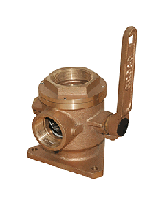 GROCO 1 1/4" SAFETY SEACOCK & ADAPTOR WITH 1" SIDE PORT