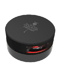 Lopolight Red Port Sidelight - 2nm/112.5° - Black Housing - Single - Horizontal Mount 301-009-B