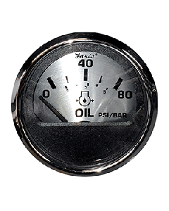 Faria 2" Oil Pressure Gauge (80 PSI) - Spun Silver 16002