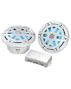 Poly-Planar MA-OC6 6.5" Round Waterproof Blue LED Lit Speaker - White MA-OC6