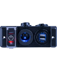 Sea-Dog Double USB and Power Socket Panel w/Breaker Switch 426506-1