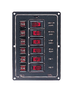 SEA DOG ALUMINUM SWITCH PANEL VERTICAL SIX SWITCH