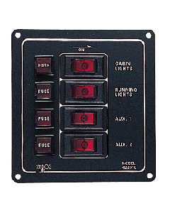 SEA DOG ALUMINUM SWITCH PANEL VERTICAL FOUR SWITCH 422010-1