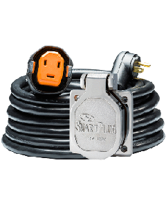 SmartPlug RV Kit 30 Amp 30' Dual Configuration Cordset - Black (SPX X Park Power) and Stainless Steel Inlet R30303BM30NT