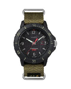 TIMEX GALLATIN SOLAR GREEN NYLON SLIP THRU / BLACK DIAL TW4B14500JV
