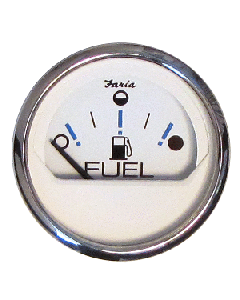 Faria Beede Instruments FARIA CHESAPEAKE WHITE SS 2" FUEL LEVEL GAUGE - METRIC 13818