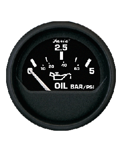 Faria Beede Instruments FARIA EURO BLACK 2" OIL PRESS  GAUGE - METRIC (5 BAR) 12805