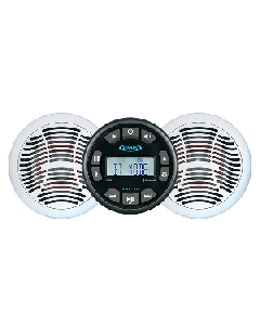 JENSEN JMS3SSPKG Marine Entertainment System w/AM/FM/USB Bluetooth Stereo and Pair AMS620W Speakers JMS3SPKG
