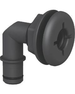 FLOW RITE 3/4 QL ELBO THRU-HULL BLK MA-027-QLB