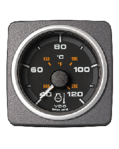 Veratron 52 MM (2-1/16") AcquaLink Coolant Temp Gauge 40° to120°C - Black Dial & Bezel