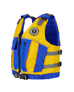 MUSTANG YOUTH REFLEX FOAM VEST 55-88 LBS YELLOW-ROYAL BLUE MV7030-220-0-216