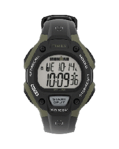 TIMEX IRONMAN MENS 30 LAP  BLACK / GREEN TW5M44500