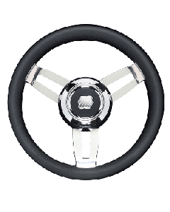 UFLEX MOROSINI 13.8" STEERING WHEEL BLACK POLYURETHANE W/ SS MOROSINI U/CH/B