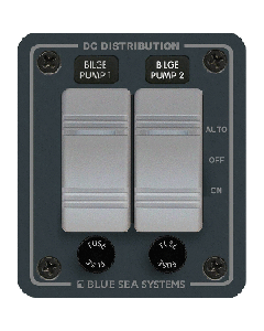 BLUE SEA 8664 WATER-RESISTANT BILGE PANEL 2 CONTURA SWITCHES 8664