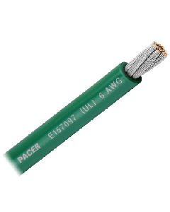 PACER GREEN 6 AWG BATTERY  CABLE SOLD BY THE FOOT WUL6GN-FT