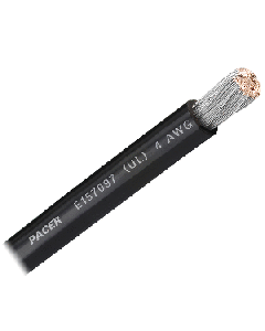 PACER BLACK 4 AWG BATTERY   CABLE SOLD BY THE FOOT WUL4BK-FT