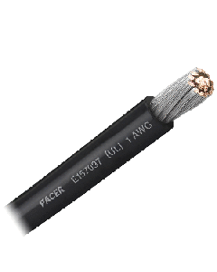 PACER BLACK 1 AWG BATTERY  CABLE SOLD BY THE FOOT WUL1BK-FT