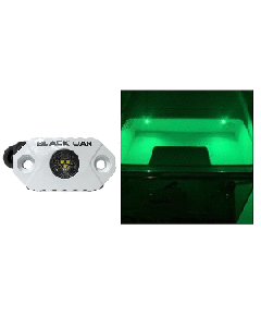 BLACK OAK MARINE ACCENT LIGHT GREEN LED WHITE HOUSING MAL-G