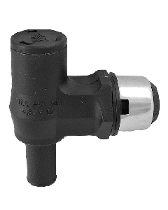 Attwood 90° P-Trap Fuel Tank Vent - Black w/Stainless Steel Trim Cover