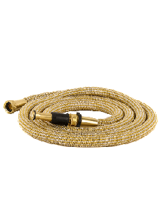 HOSECOIL EXPANDABLE PRO 25' GOLD/WHITE W/BRASS TWIST