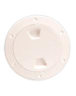 Beckson 4" Smooth Center Screw-Out Deck Plate - Beige