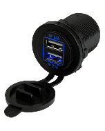 SEA DOG ROUND DUAL USB POWER SOCKET