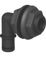 FLOW RITE 3/4  QL ELBOW DBL NUT THRU BLK MA-007-QLB